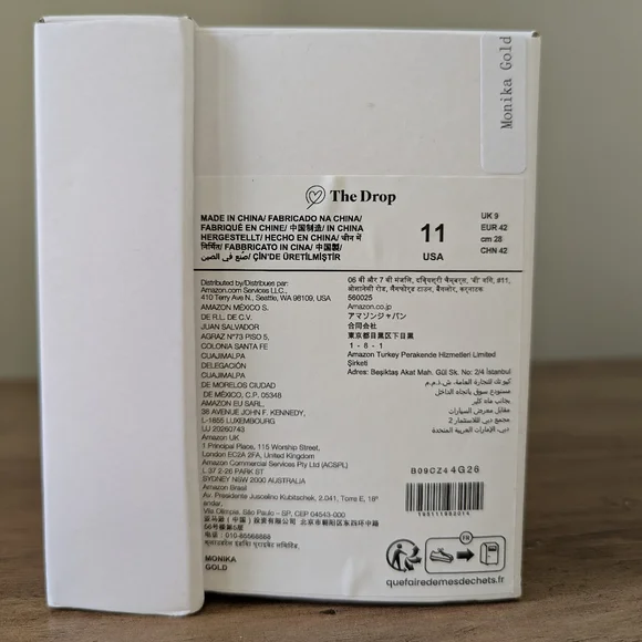 The Drop Monika Gold Faux Leather Sandals - Picture 2 of 10